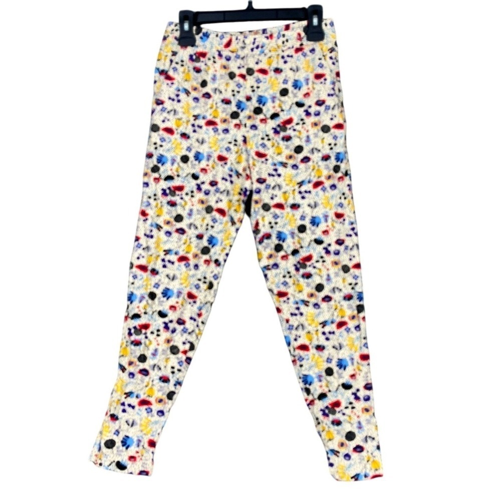 HM Abstract Floral Polka Dot Tapered Viscose Leggings Pants Multi Color 6 Womens